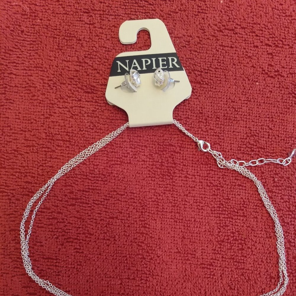 Knotted Pendant Necklace and Stud Earring Set